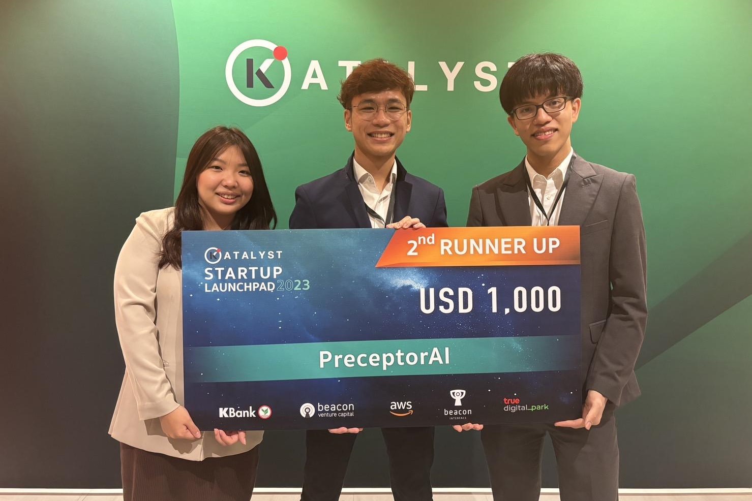 Preceptor AI ได้รับรางวัล 2nd Runner Up ในงาน Katalyst Startup Launchpad 2023